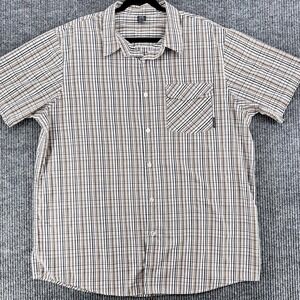 Oakley Plaid Button Up Shirt Mens XXL Logo Short Sleeve Skater Y2K